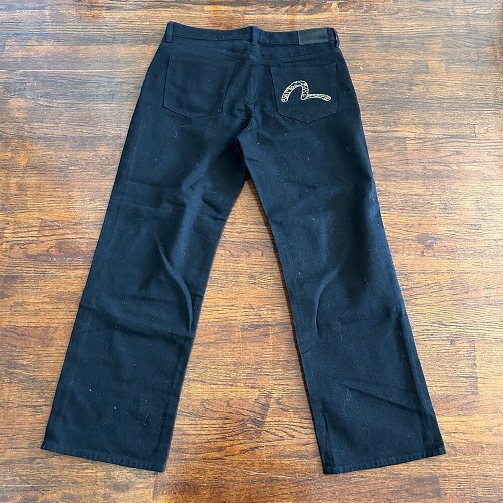Evisu Men's Wide-Fit Denim Jeans Size 34 Black New